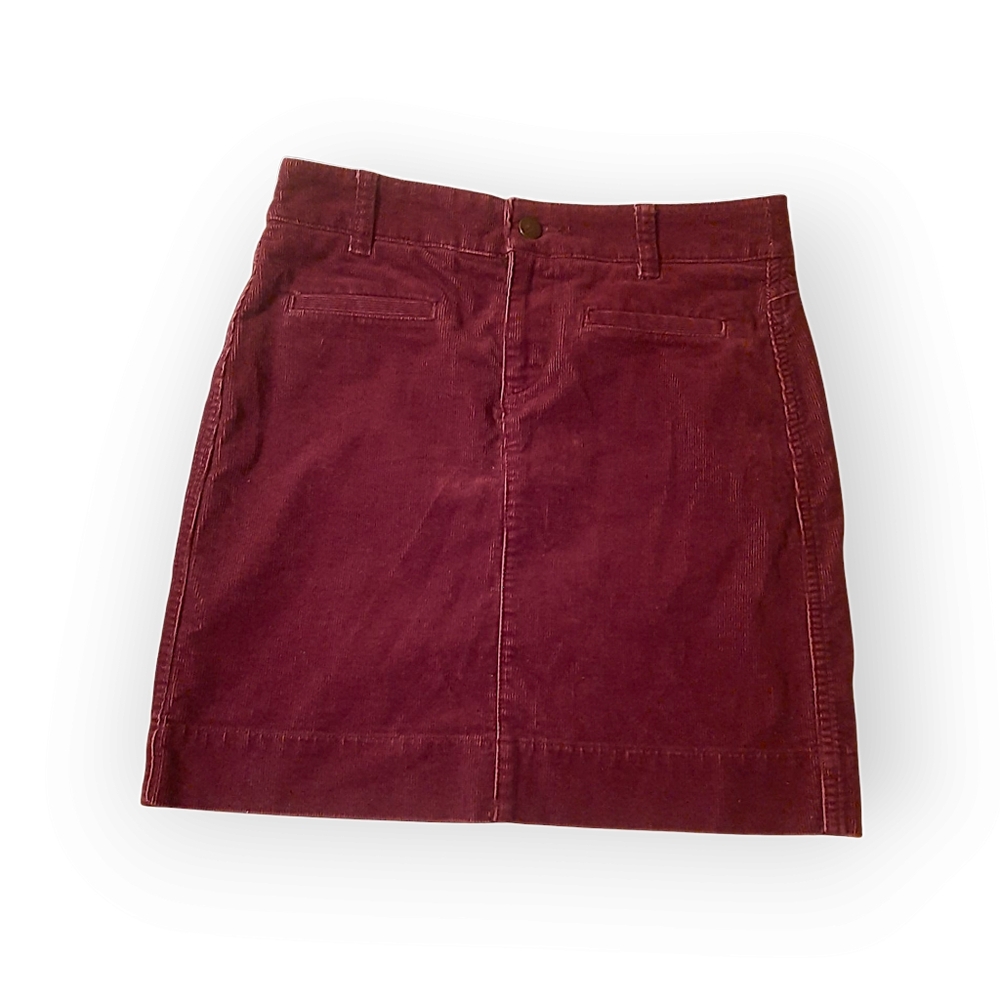 LOFT Burgundy Corduroy Skirt